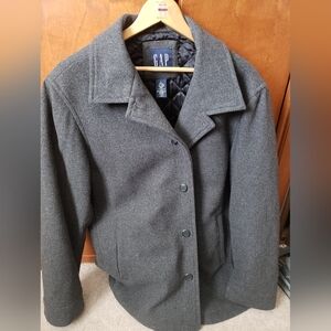 GAP Men's Gray Wool-Blend Coat